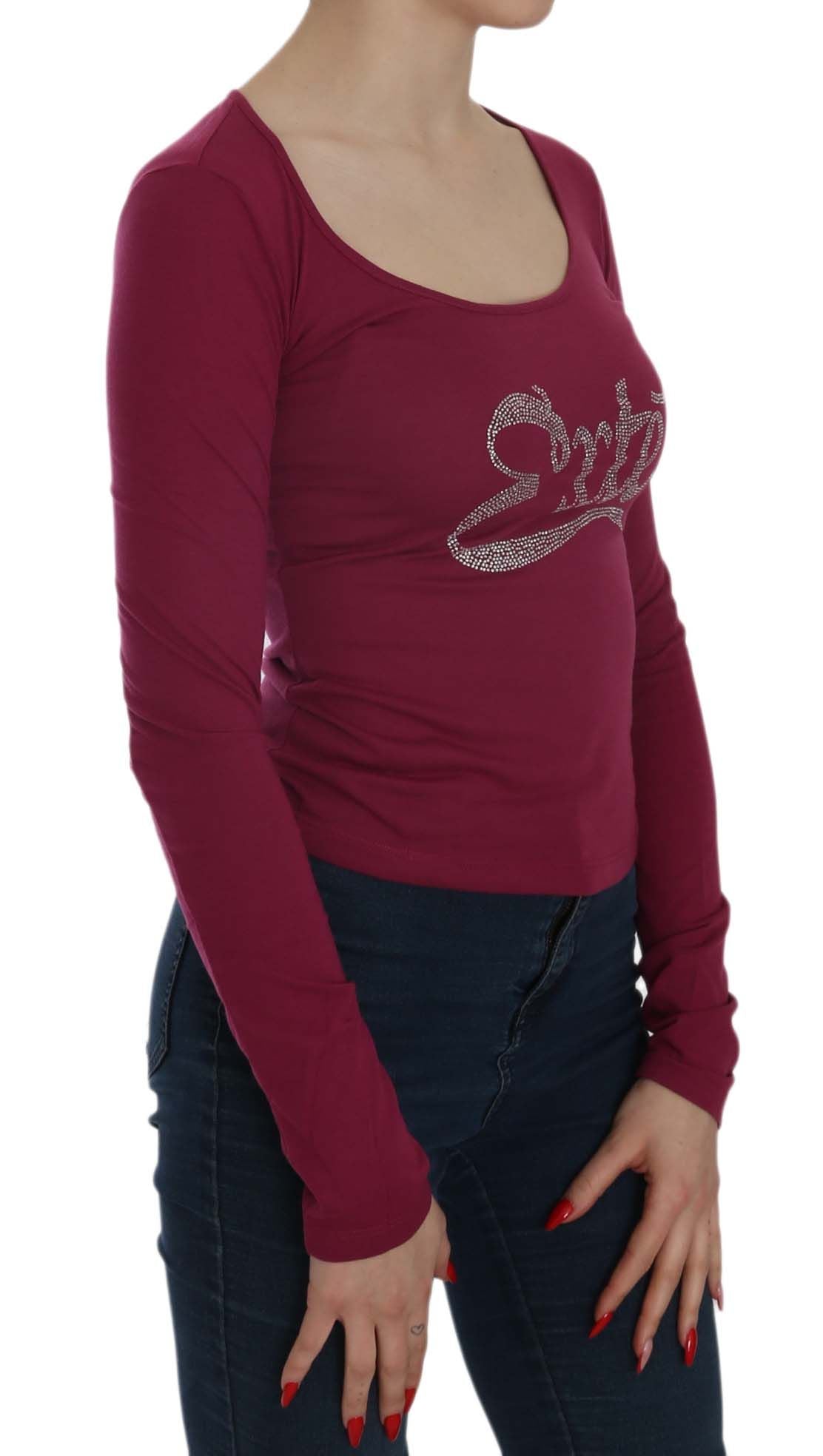 Top casual a maniche lunghe con cristalli Exte