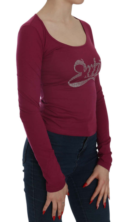 Top casual a maniche lunghe con cristalli Exte
