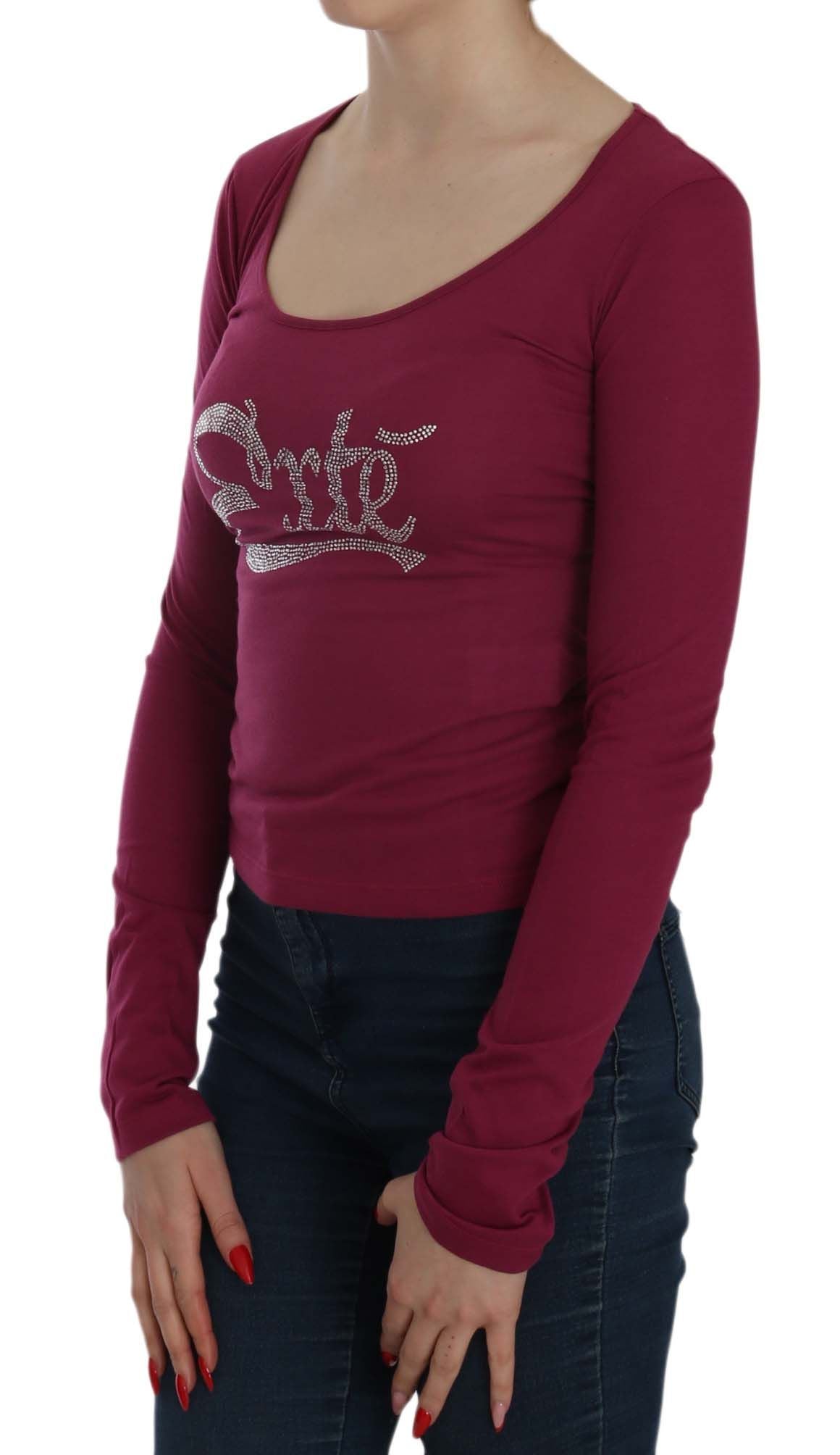 Top casual a maniche lunghe con cristalli Exte