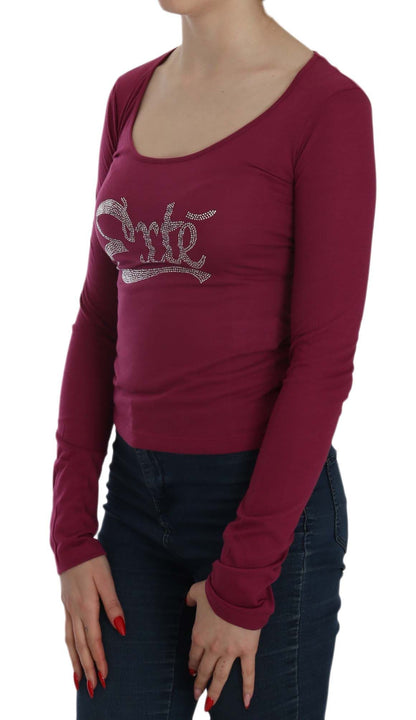 Top casual a maniche lunghe con cristalli Exte