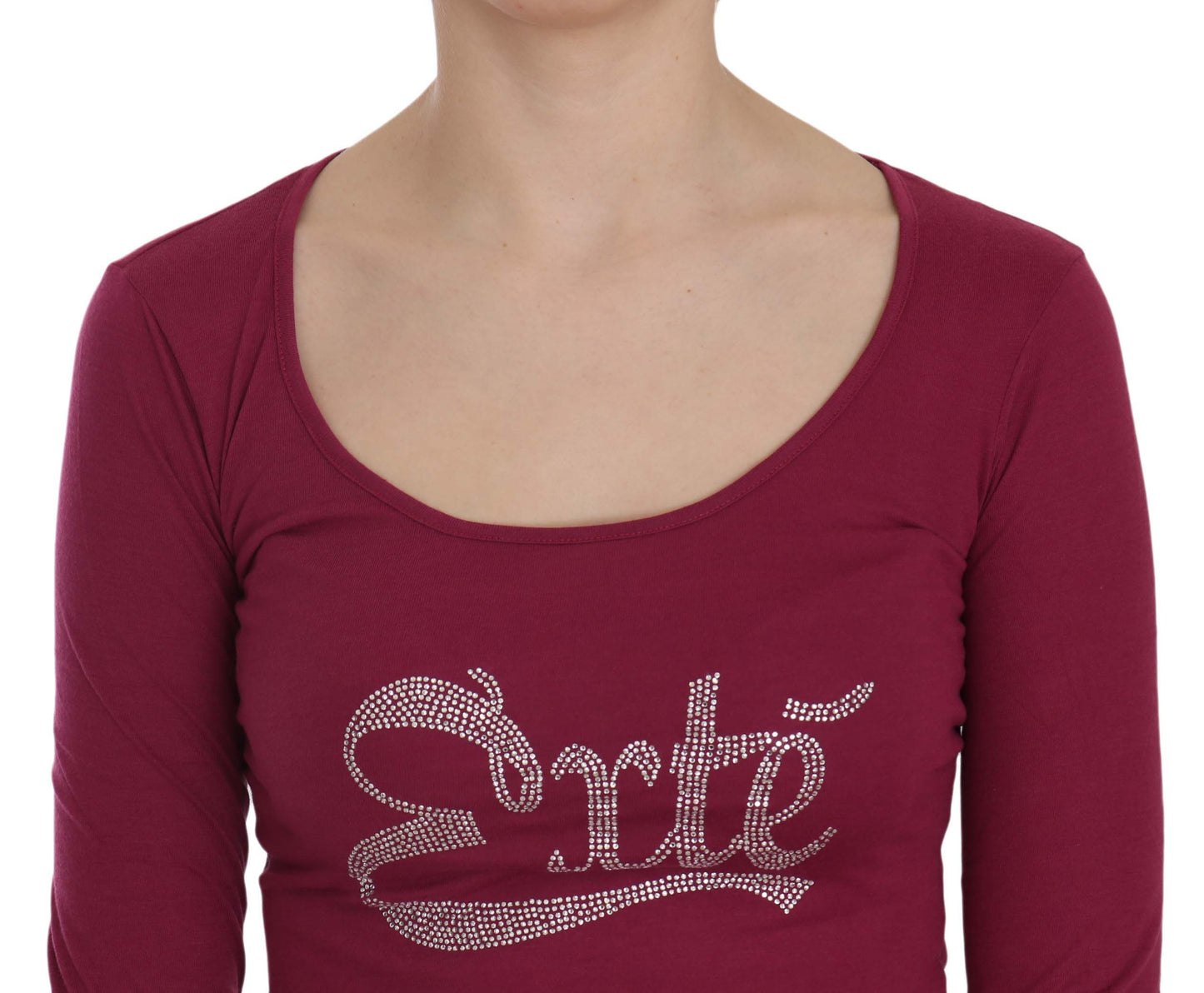 Top casual a maniche lunghe con cristalli Exte