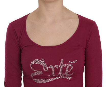 Top casual a maniche lunghe con cristalli Exte