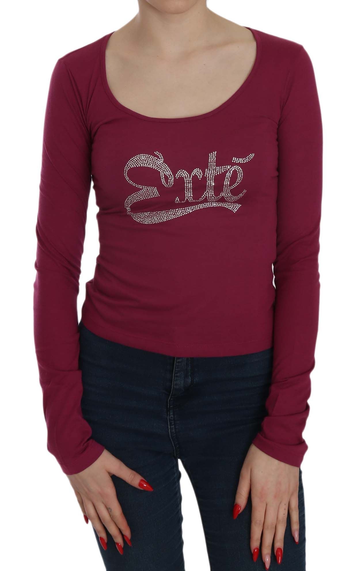 Top casual a maniche lunghe con cristalli Exte