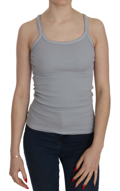 PINK MEMORIES Blusa senza maniche grigio chiaro con spalline sottili