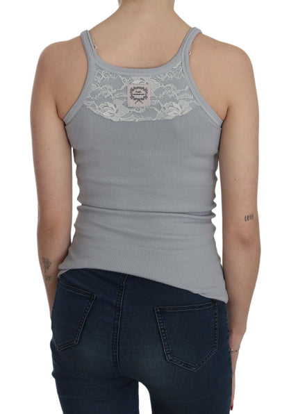 PINK MEMORIES Blusa senza maniche grigio chiaro con spalline sottili