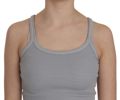 PINK MEMORIES Blusa senza maniche grigio chiaro con spalline sottili