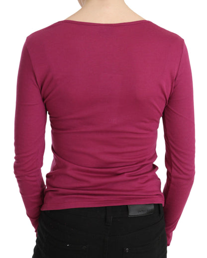Top a maniche lunghe con cristalli rosa Exte