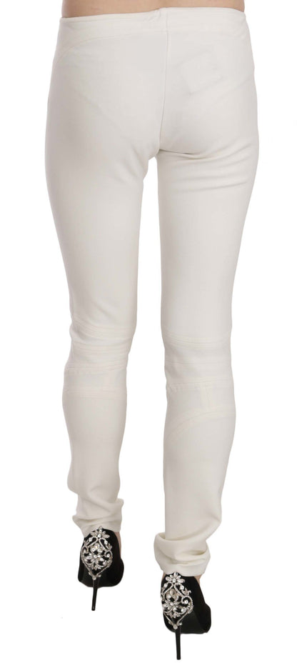 Pantaloni eleganti skinny a vita media bianchi Just Cavalli