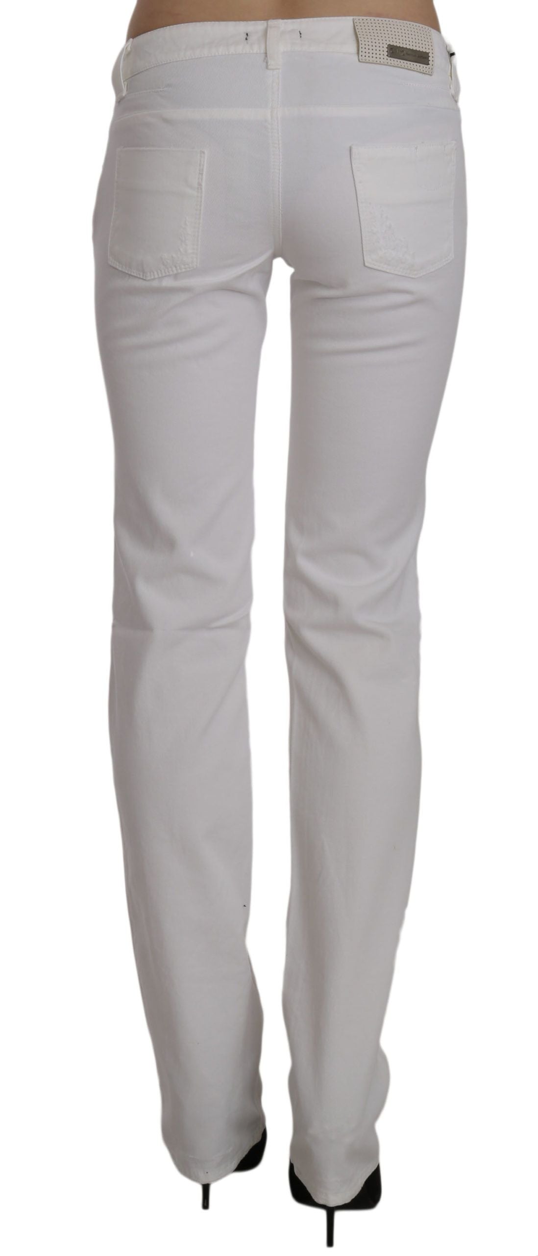 Pantaloni jeans slim fit dritti in cotone bianco Costume National