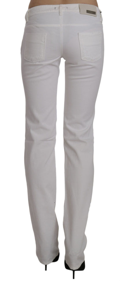 Pantaloni jeans slim fit dritti in cotone bianco Costume National