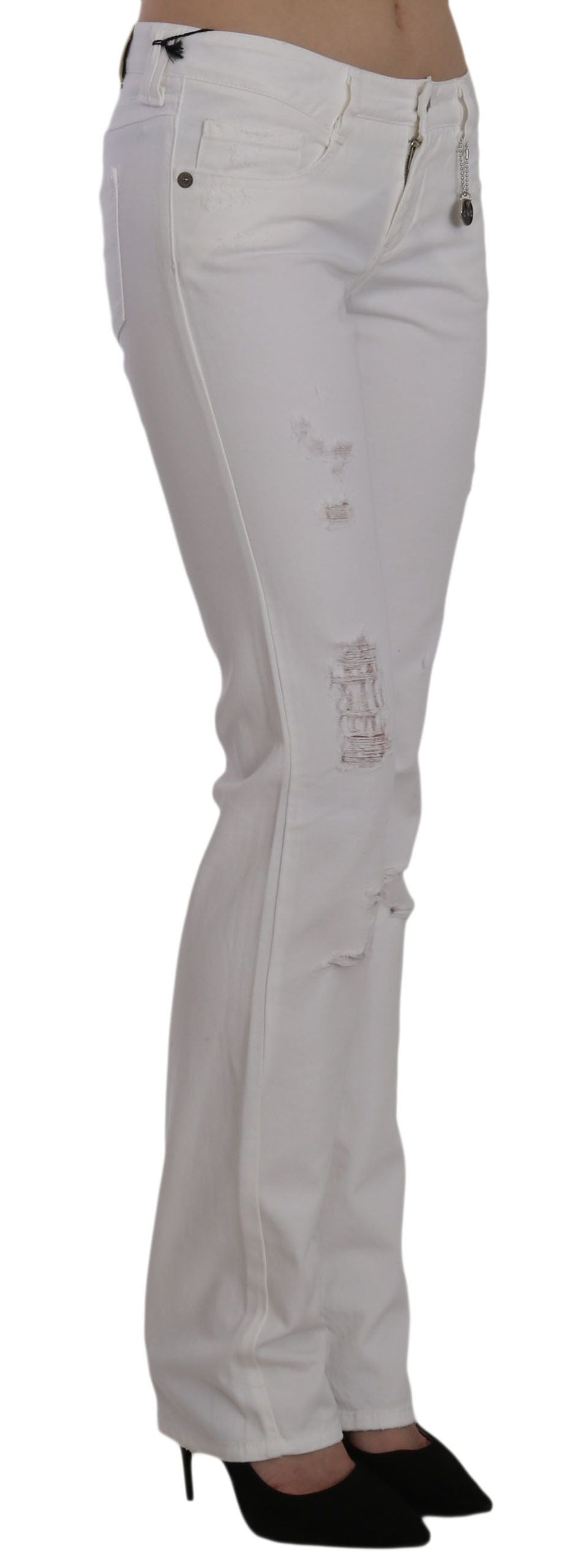 Pantaloni jeans slim fit dritti in cotone bianco Costume National