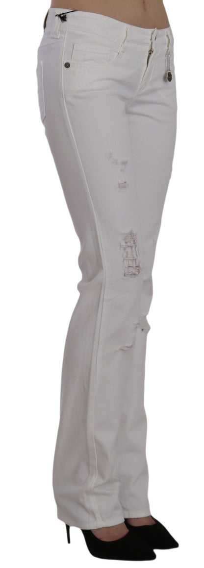 Pantaloni jeans slim fit dritti in cotone bianco Costume National