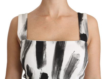 Dolce &amp; Gabbana Abito midi in viscosa stampato bianco e nero