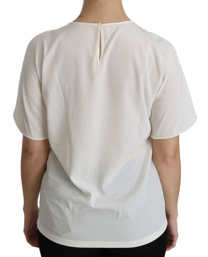 Dolce &amp; Gabbana Top bianco a maniche corte con patch #dgfamily