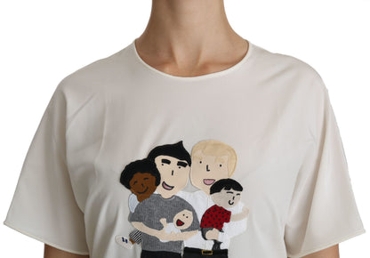 Dolce &amp; Gabbana Top bianco a maniche corte con patch #dgfamily