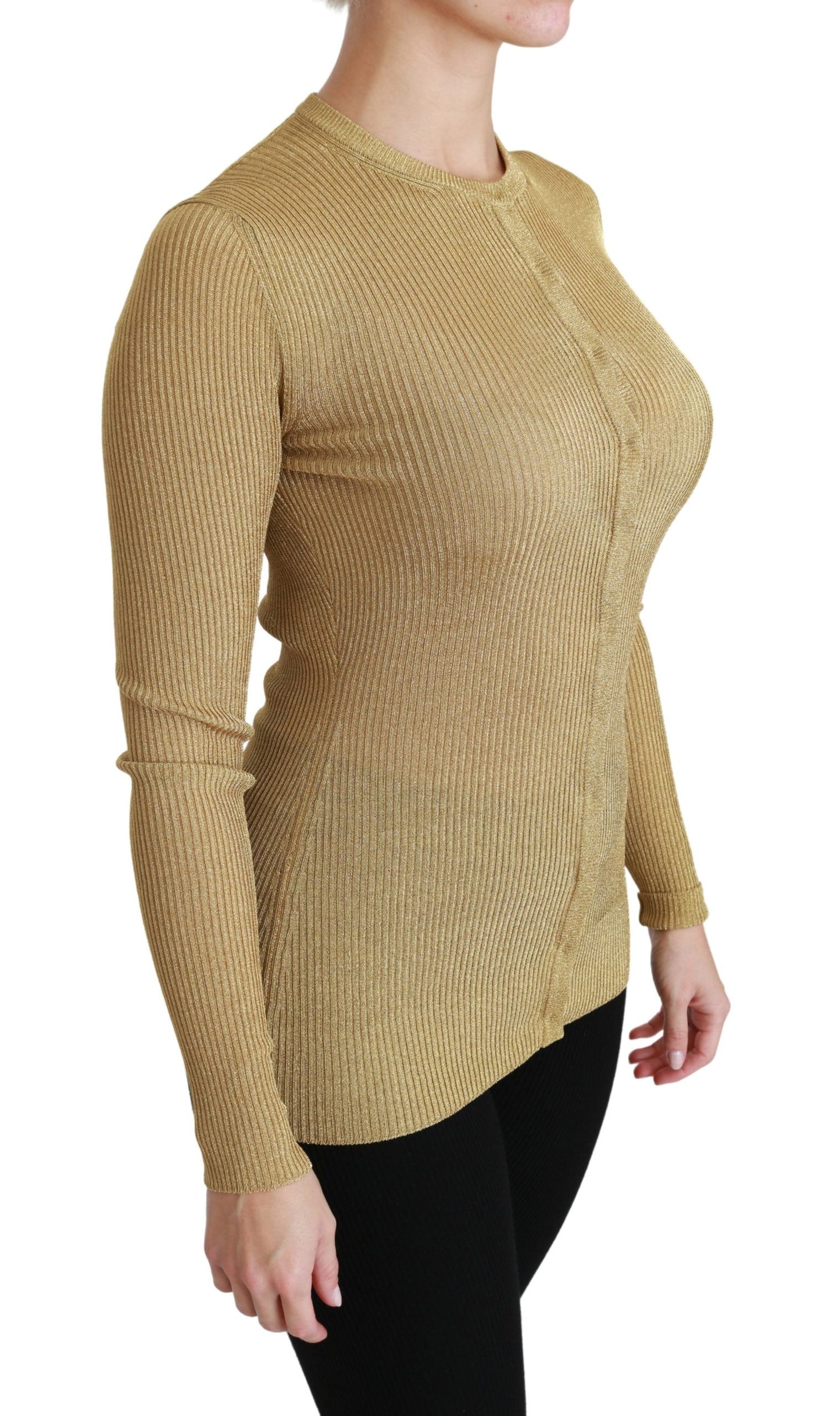 Dolce &amp; Gabbana Cardigan in viscosa a maniche lunghe color oro