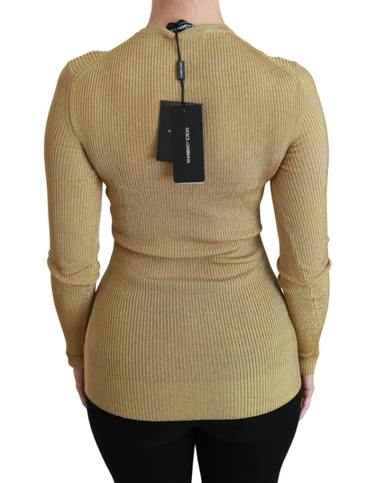Dolce &amp; Gabbana Cardigan in viscosa a maniche lunghe color oro