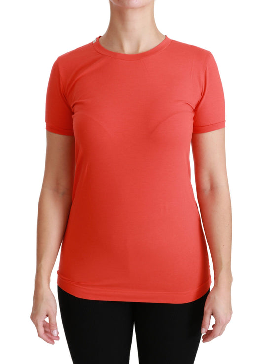 Dolce &amp; Gabbana T-shirt girocollo rossa a maniche corte in cotone