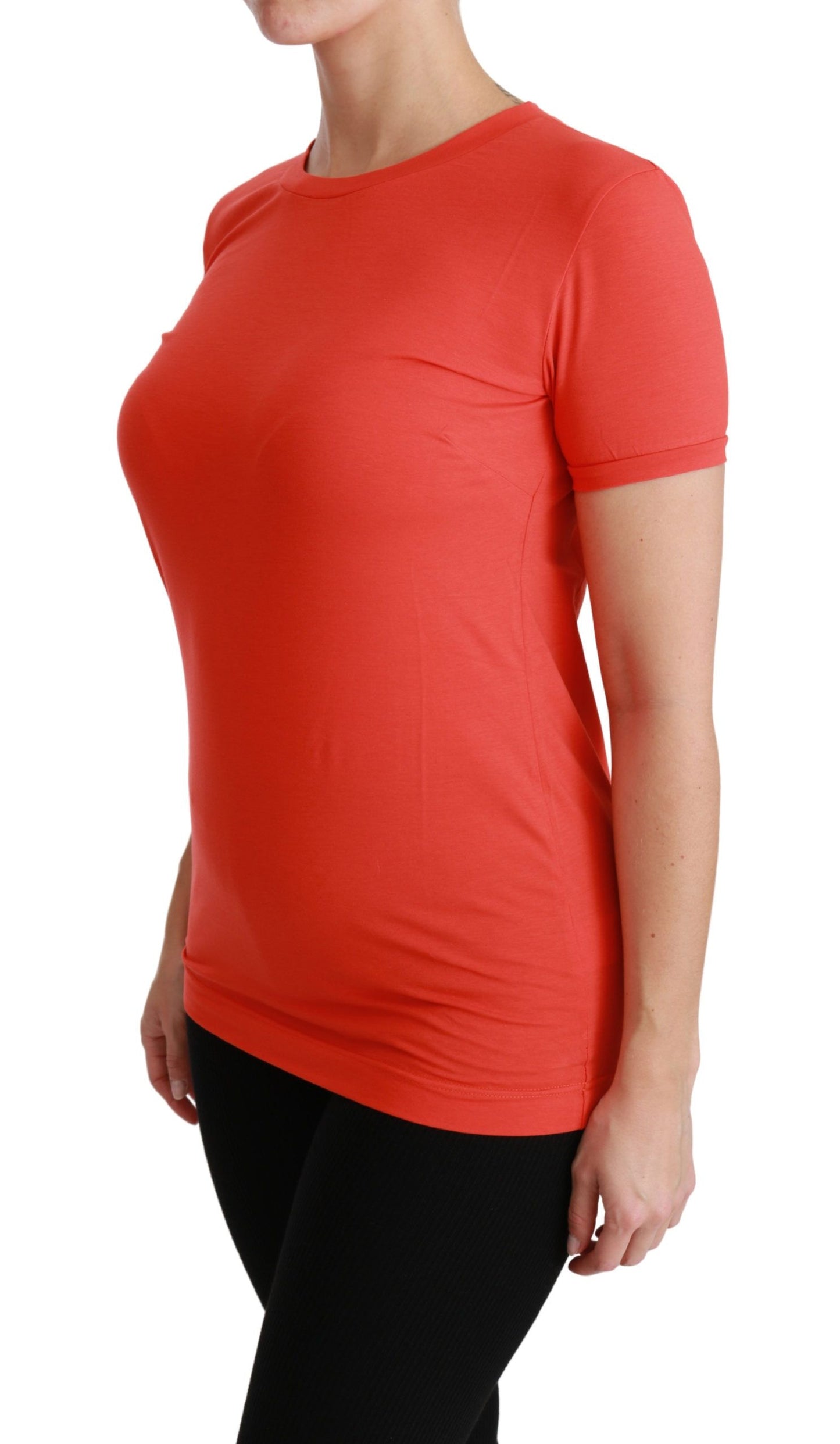 Dolce &amp; Gabbana T-shirt girocollo rossa a maniche corte in cotone