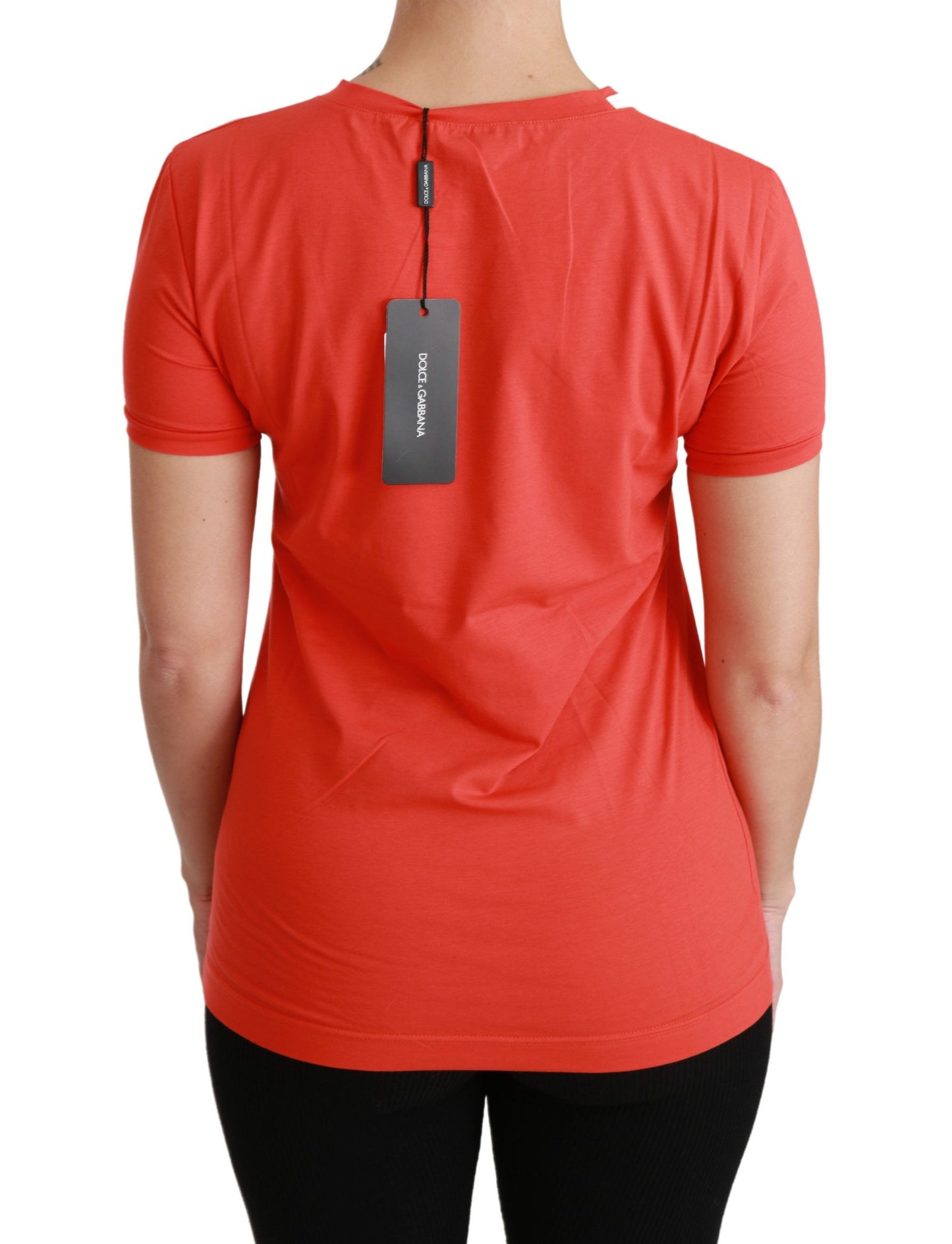Dolce &amp; Gabbana T-shirt girocollo rossa a maniche corte in cotone