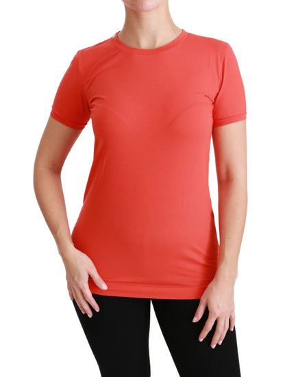 Dolce &amp; Gabbana T-shirt girocollo rossa a maniche corte in cotone