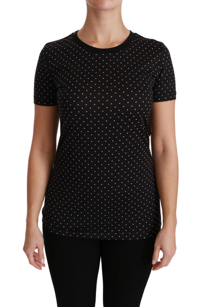 Dolce &amp; Gabbana T-shirt girocollo in cotone con pois neri