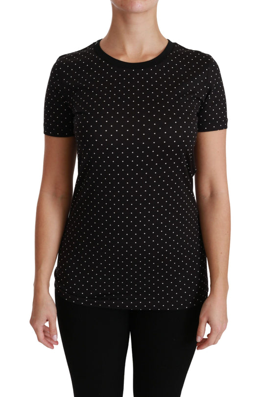 Dolce &amp; Gabbana T-shirt girocollo in cotone con pois neri