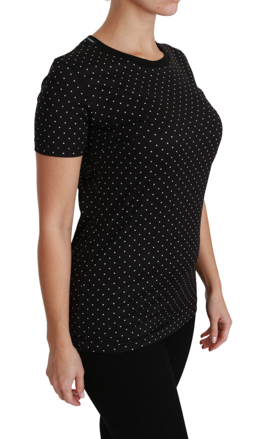 Dolce &amp; Gabbana T-shirt girocollo in cotone con pois neri