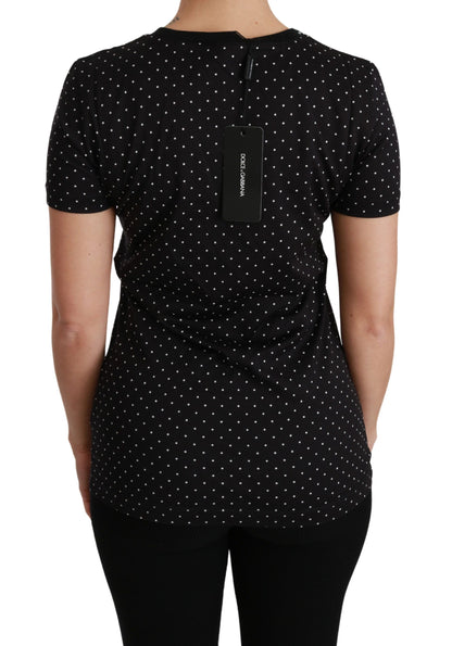Dolce &amp; Gabbana T-shirt girocollo in cotone con pois neri