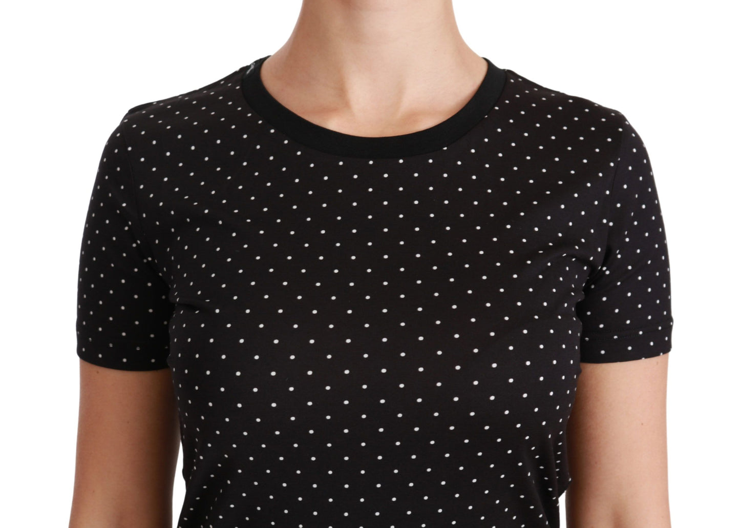 Dolce &amp; Gabbana T-shirt girocollo in cotone con pois neri