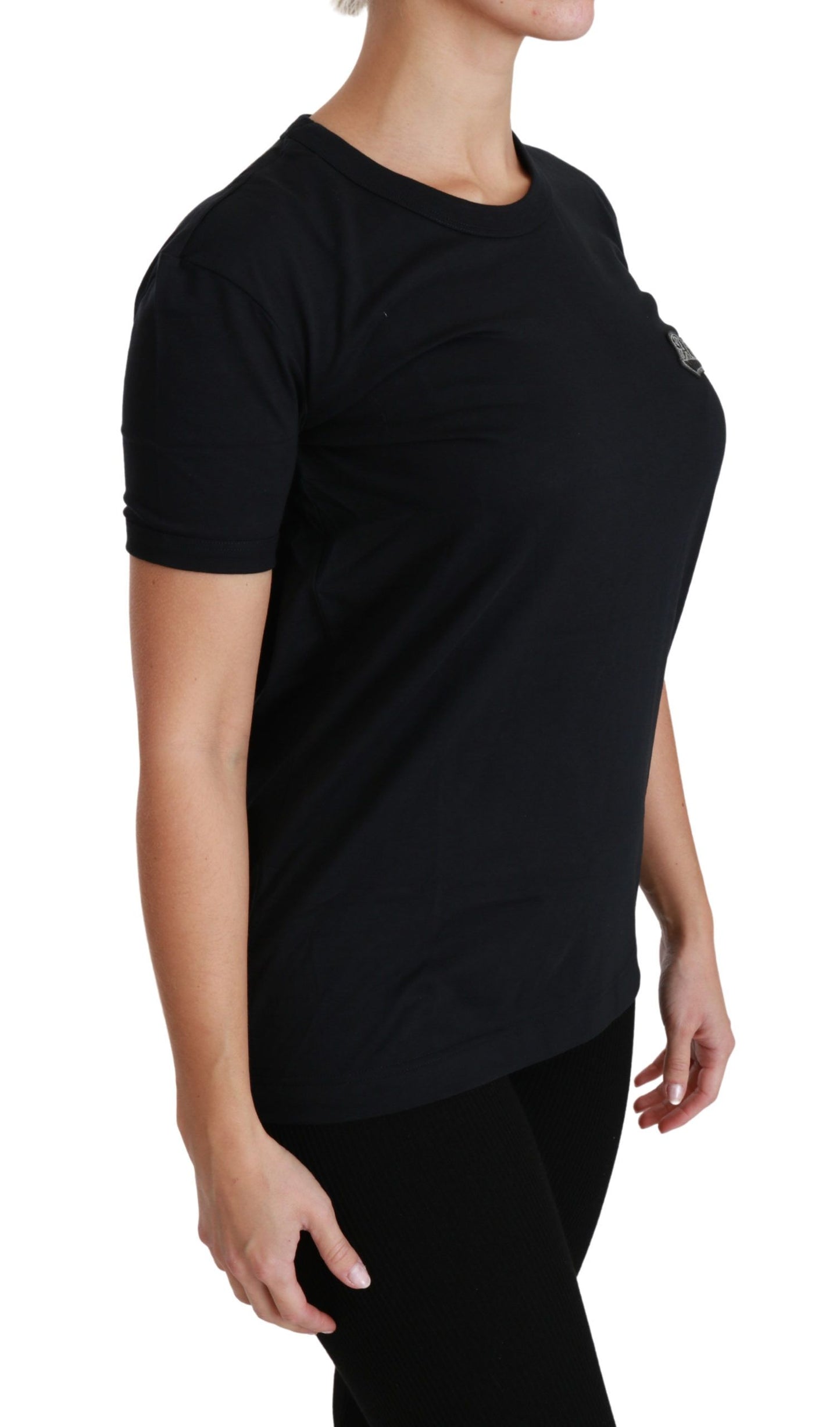 Dolce &amp; Gabbana T-shirt girocollo in cotone con patch Amore blu