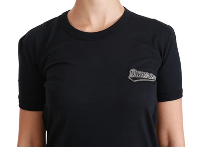 Dolce &amp; Gabbana T-shirt girocollo in cotone con patch Amore blu