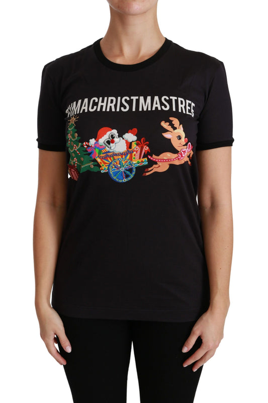 Dolce &amp; Gabbana T-shirt girocollo nera #ImAChristmasTree