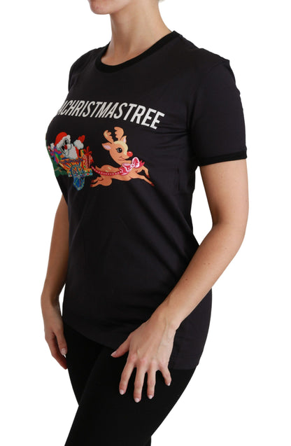 Dolce &amp; Gabbana T-shirt girocollo nera #ImAChristmasTree
