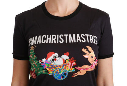 Dolce &amp; Gabbana T-shirt girocollo nera #ImAChristmasTree