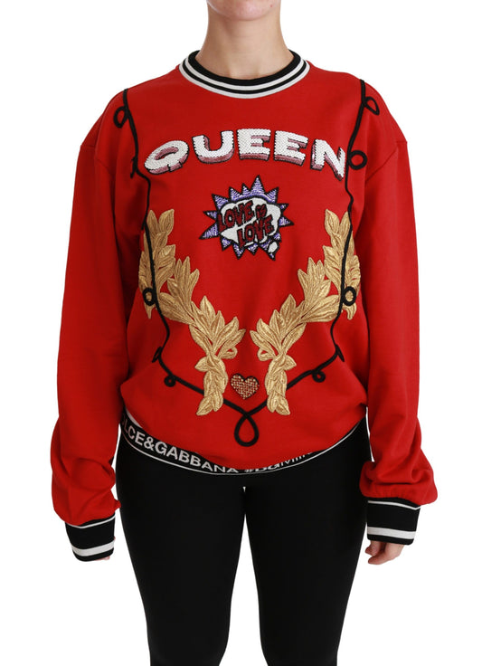 Dolce &amp; Gabbana Red Queen Maglione con paillettes Love