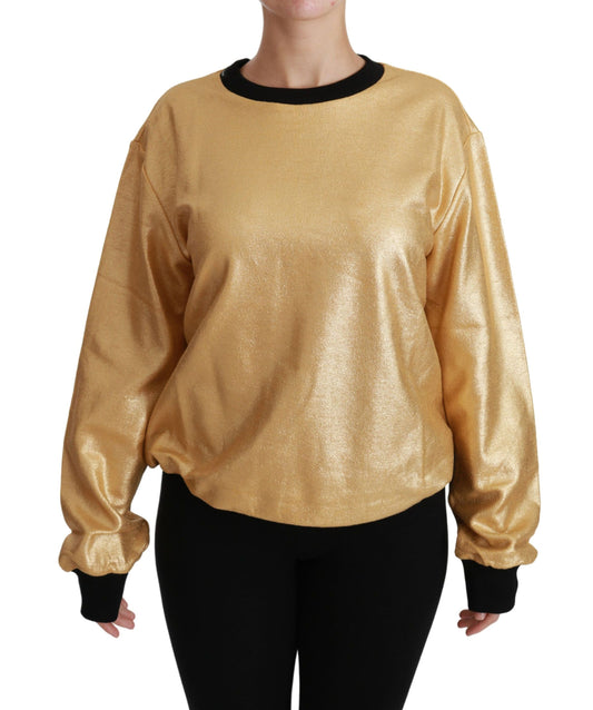 Dolce &amp; Gabbana Maglione girocollo in cotone dorato