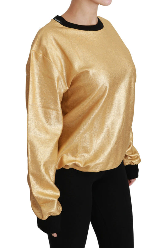 Dolce &amp; Gabbana Maglione girocollo in cotone dorato