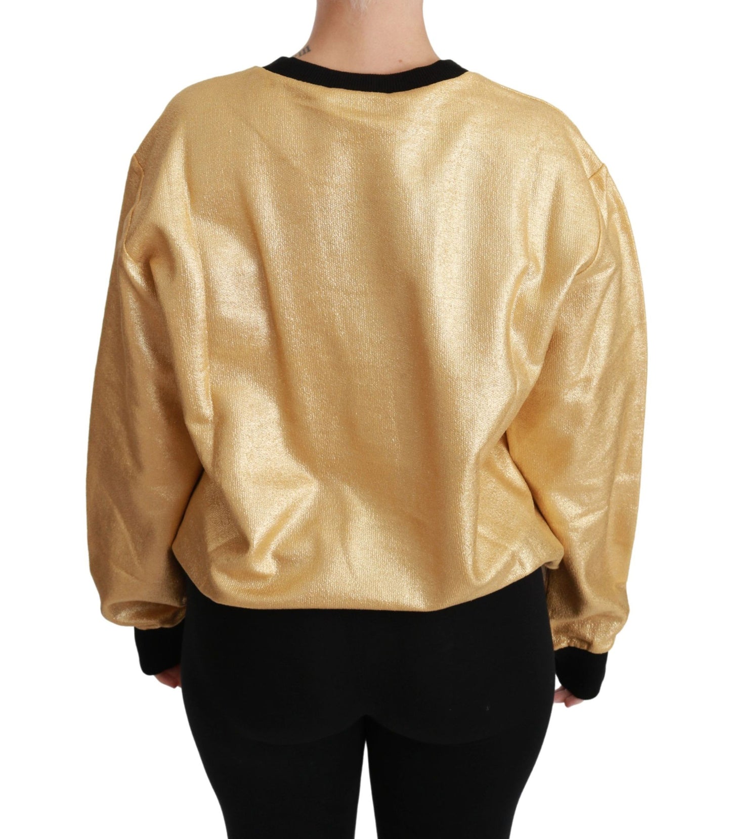 Dolce &amp; Gabbana Maglione girocollo in cotone dorato