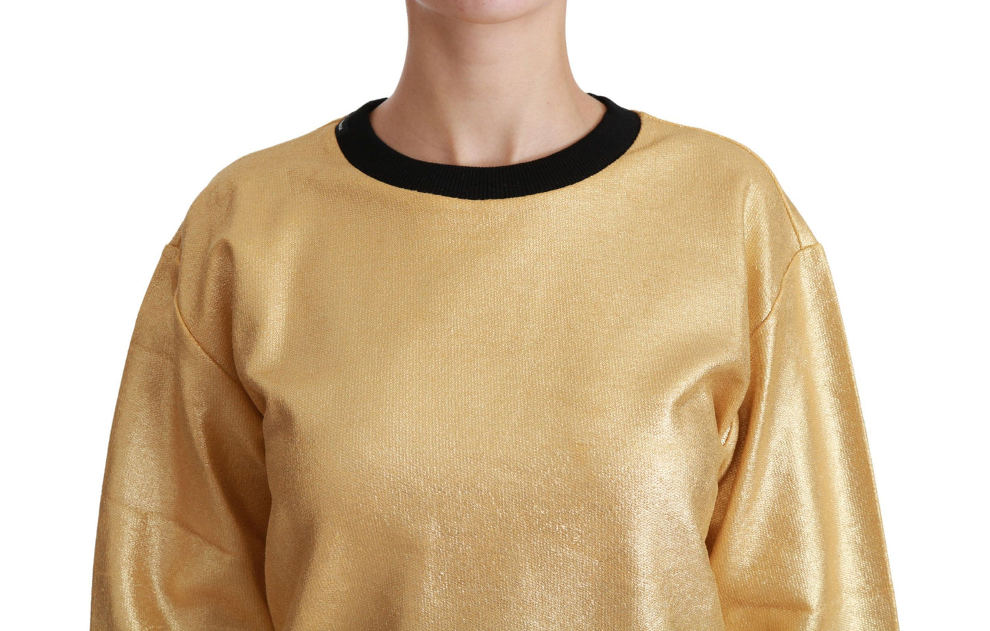 Dolce &amp; Gabbana Maglione girocollo in cotone dorato