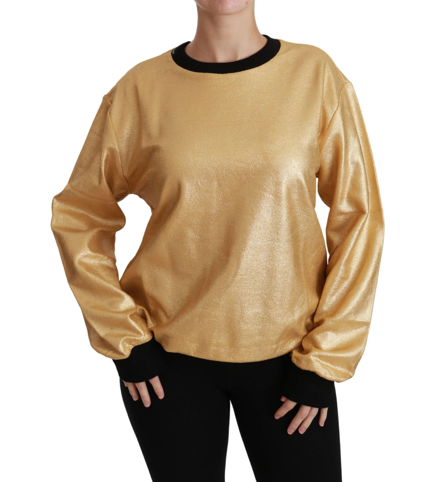Dolce &amp; Gabbana Maglione girocollo in cotone dorato