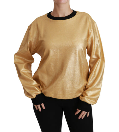 Dolce &amp; Gabbana Maglione girocollo in cotone dorato