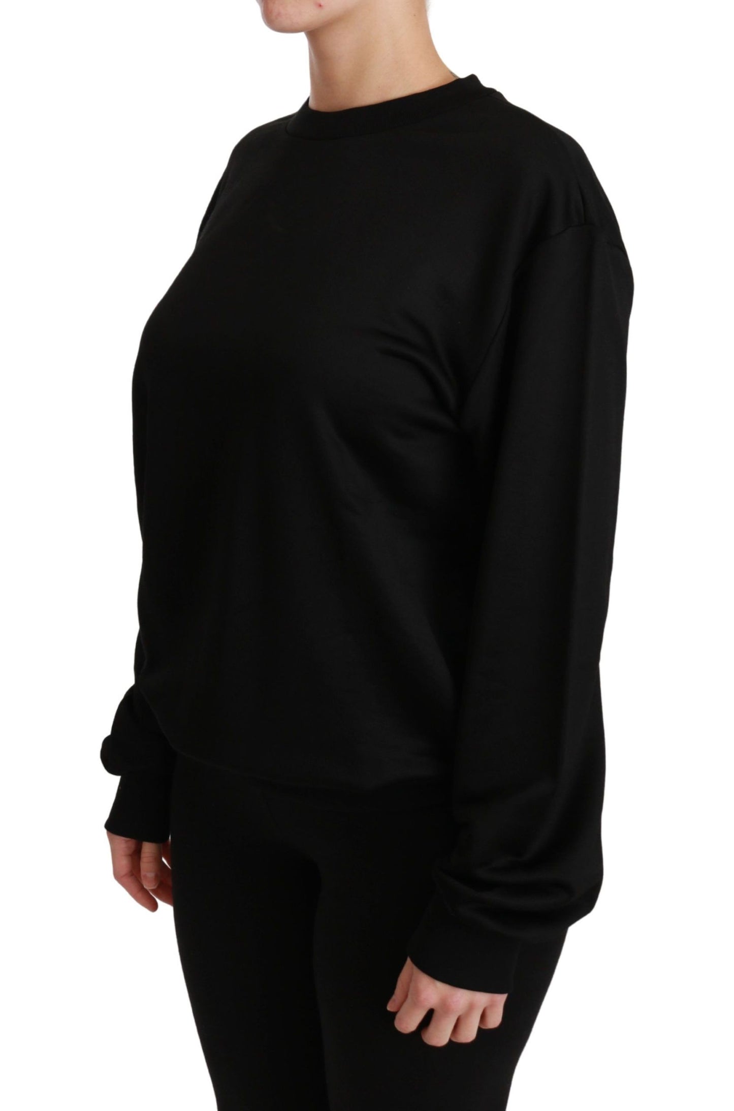 Dolce &amp; Gabbana Maglione girocollo in cotone nero