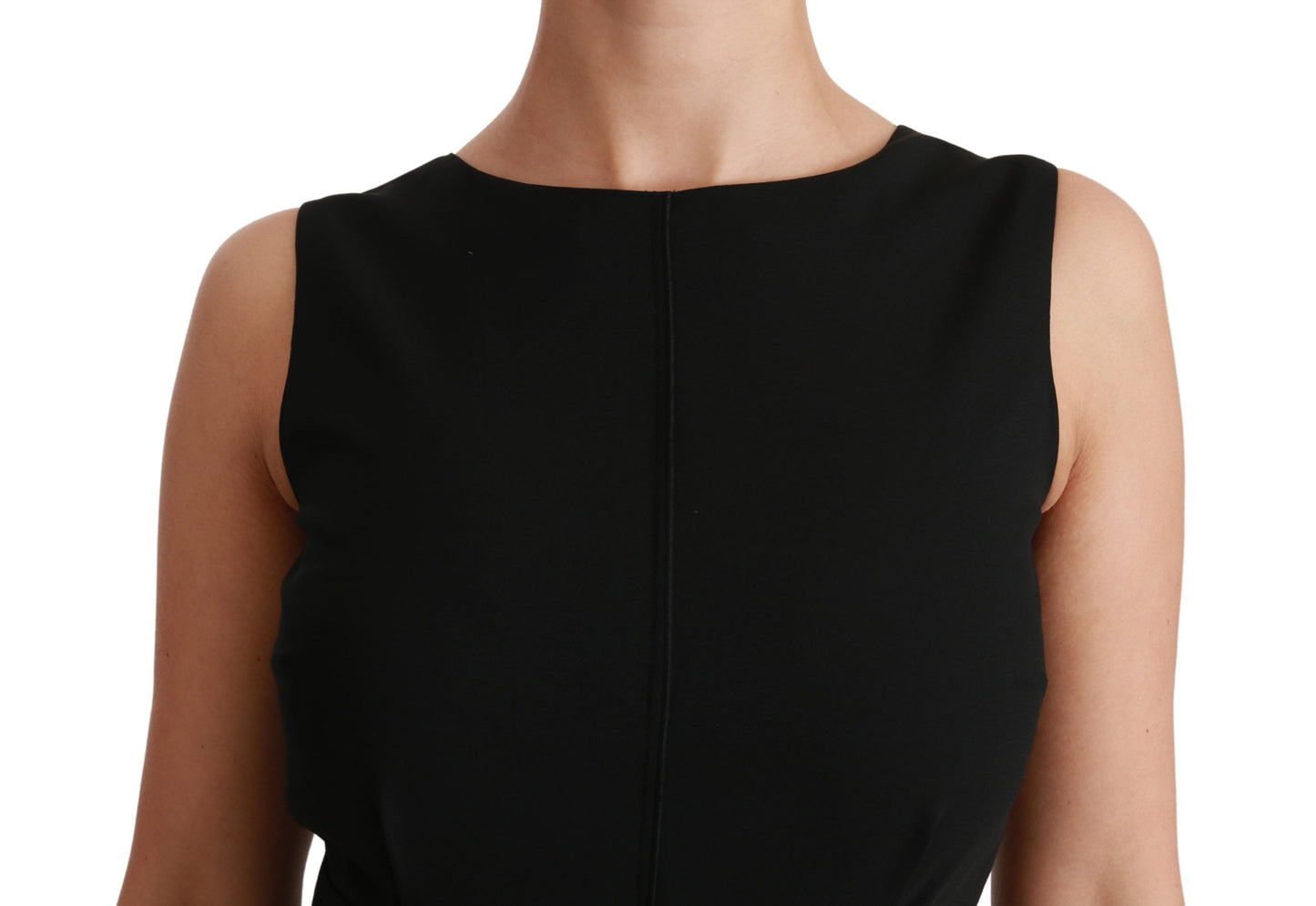 Abito formale elasticizzato nero a tubino Dolce &amp; Gabbana