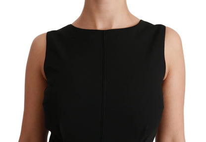 Abito formale elasticizzato nero a tubino Dolce &amp; Gabbana