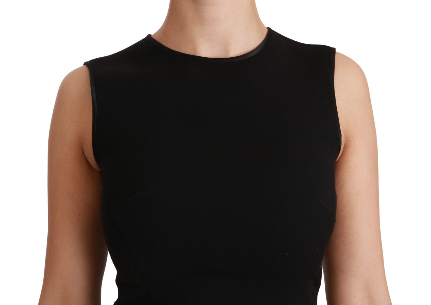 Abito tubino in lana elasticizzata Dolce &amp; Gabbana nero svasato