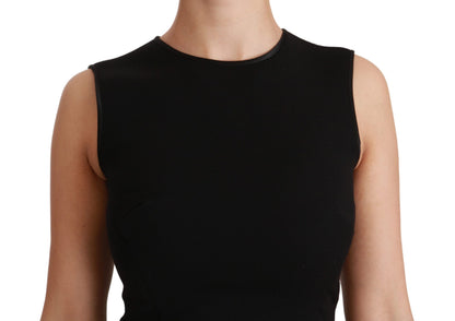 Abito tubino in lana elasticizzata Dolce &amp; Gabbana nero svasato
