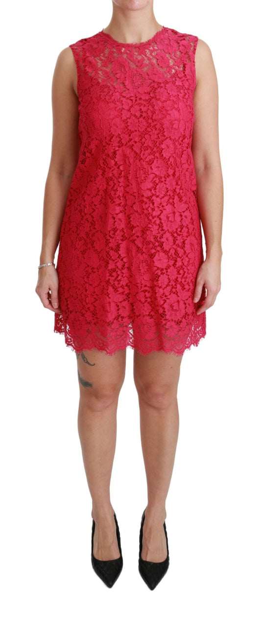 Dolce &amp; Gabbana - Mini abito in pizzo floreale rosa