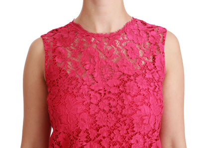 Dolce &amp; Gabbana - Mini abito in pizzo floreale rosa