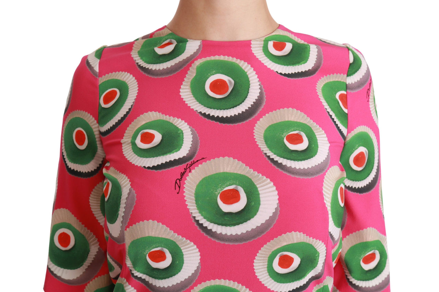 Abito elasticizzato a tubino in seta rosa Dolce &amp; Gabbana